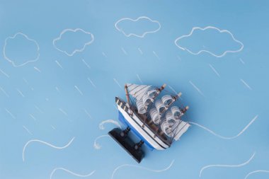 gemi modeli bir fırtınada