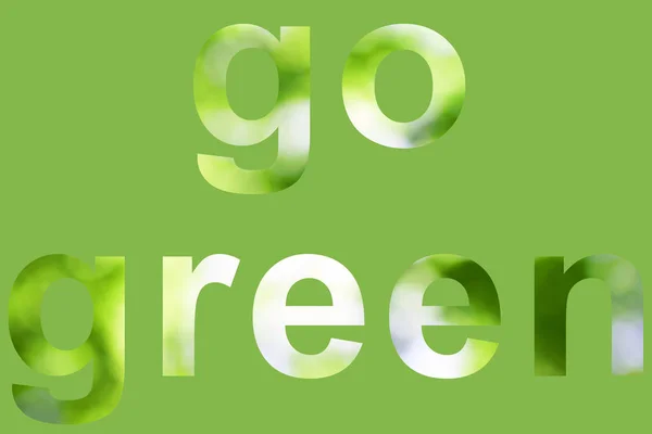 Jdi zelená slova — Stock fotografie