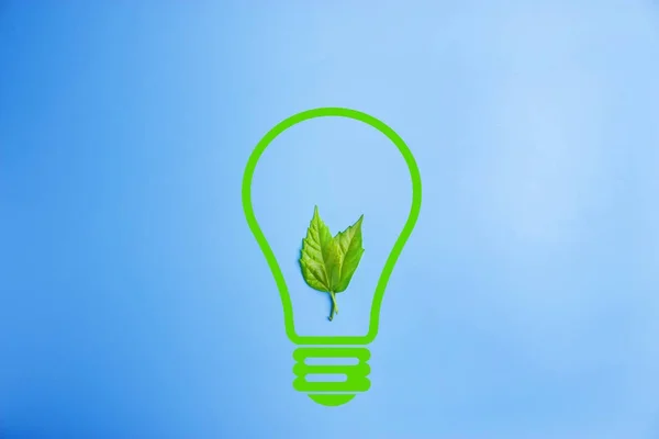 LED lamp with green leaf, ECO energy, energy save World concept lamp light bulb and leaves. think green concept