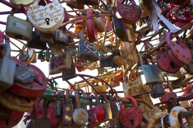 kalp şeklinde vintage love kilit