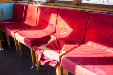 eski bir tren içinde