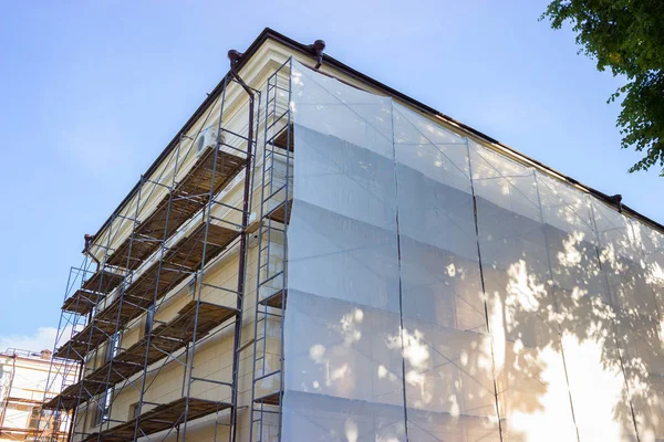 Bygga fasad renovering — Stockfoto