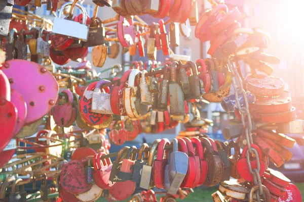 Heart shaped vintage love lock — Stock Photo, Image