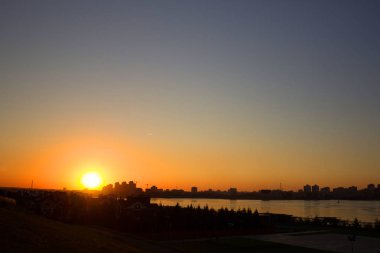 Rusya Kazan şehirde günbatımı