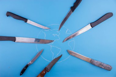 Küresel catasrtophe konsept illüstrasyon. Dünya kavramı için tehlike