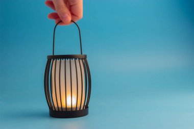 fener mum kopya alanı ile mavi arka plan ile