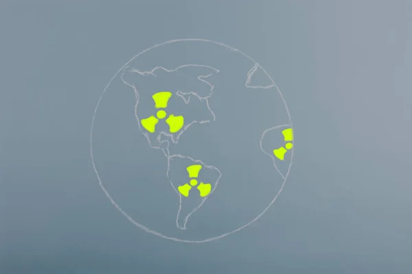 Радіоактивне Радіаційне Попередження Планеті Земля — стокове фото