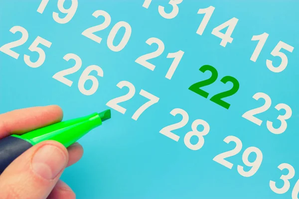 Giornata Della Terra Segnata Sul Calendario Sfondo Blu — Foto Stock