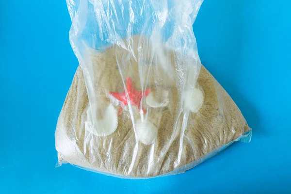 Sand inside plastic bag