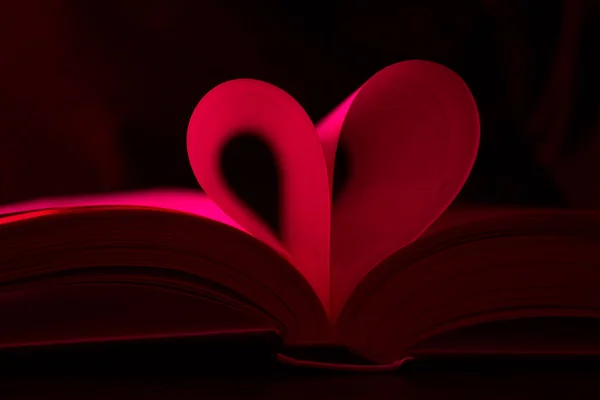 Book with pages in heart shape — Stock Photo, Image