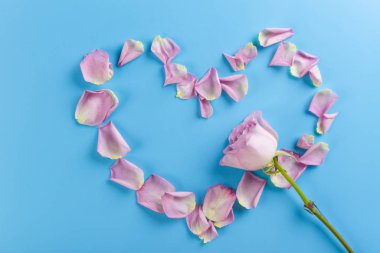 gül yaprakları kalp şeklinde