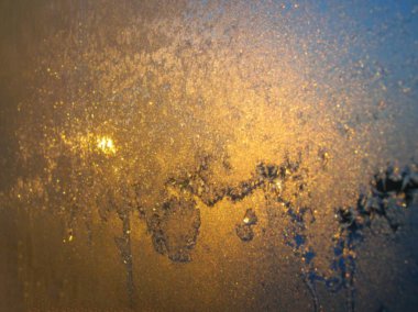 Donmuş pencere arkaplanı. Bulanık resim