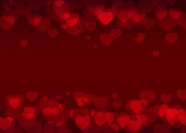 Rotes Herz Bokeh Hintergrund Vektor, abstrakte Urlaub Hintergrund — Stockvektor