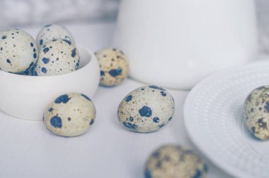 Tablo ayarı boş beyaz plaka ve sürahi, yeşil dal, keten 