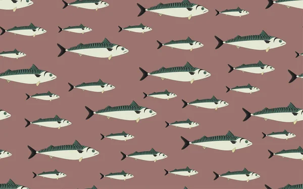 Modèle sans couture poisson maquereau — Image vectorielle