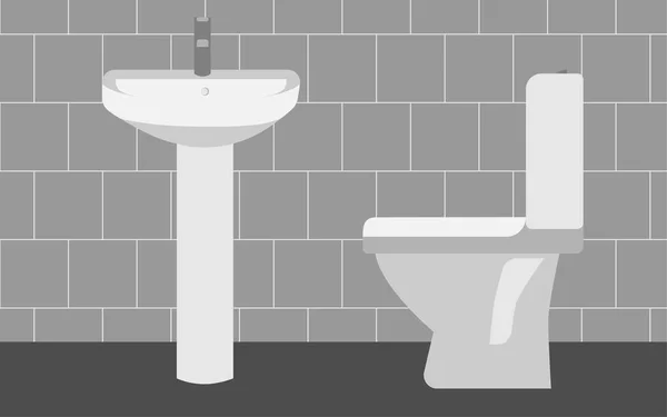 Interieur badkamer toilet zijaanzicht — Stockvector