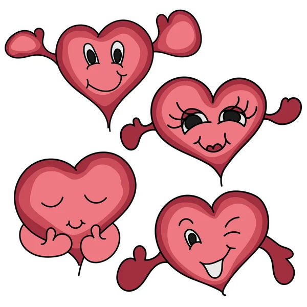 Cartoon happy hearts ikonen — Stock vektor