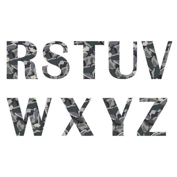 Lettere alfabetiche da R a Z in pietra — Vettoriale Stock
