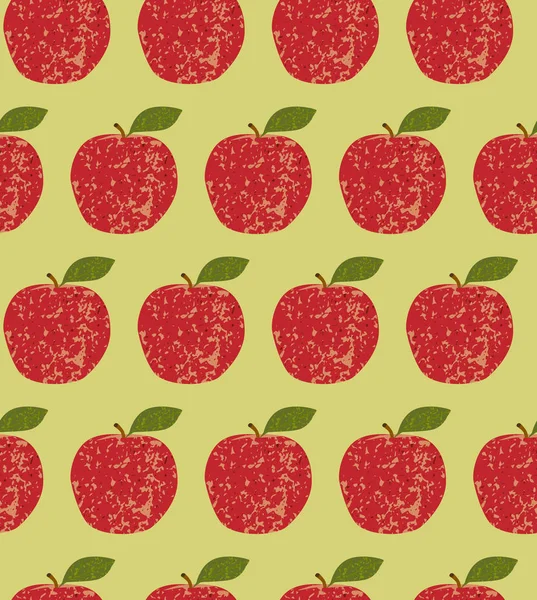 Jednolity wzór owoce Czerwone jabłko — Wektor stockowy