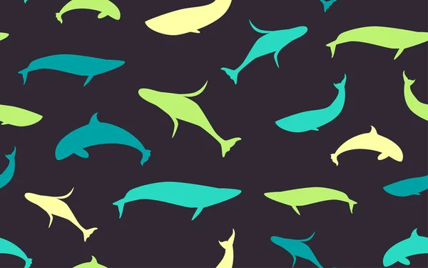Baleines à motif sans couture — Image vectorielle
