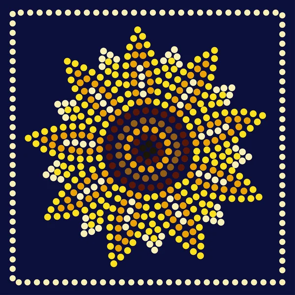 Girasole grafico in punti — Vettoriale Stock