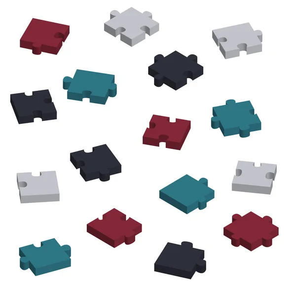 Concept stukjes van de puzzel in 3d — Stockvector