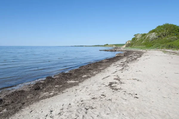 Песчаный пляж на острове Лангеланд Дания — стоковое фото
