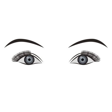 Gözler gri izole çifti nesnesi