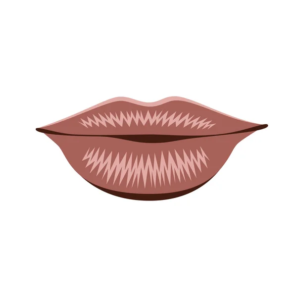 Object lips pink isolated — Stock Vector