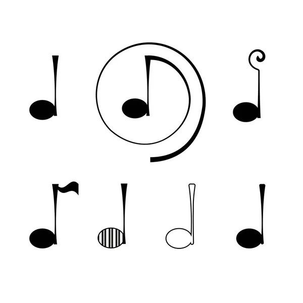 Logo Not müzik seti — Stok Vektör