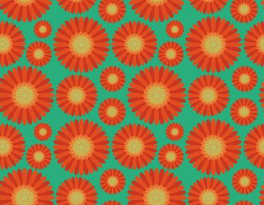 Dikişsiz desen turuncu gerbera çiçekleri