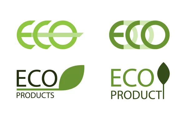 Logo set of eco labels — Stock Vector