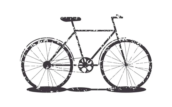 Bicicleta de transporte de objetos silhueta grunge — Vetor de Stock