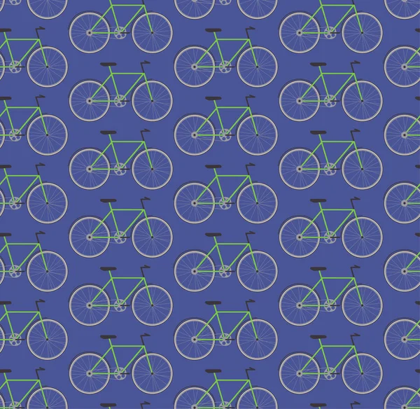 Padrão sem costura bicicletas verdes — Vetor de Stock