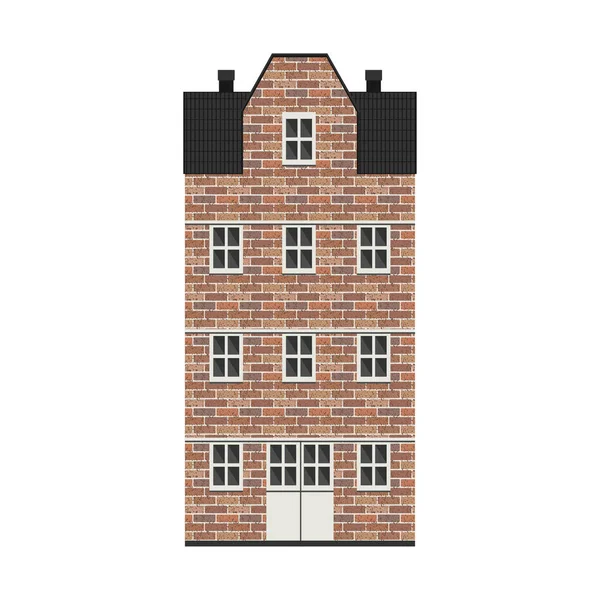 Building in bricks in city — Stock Vector