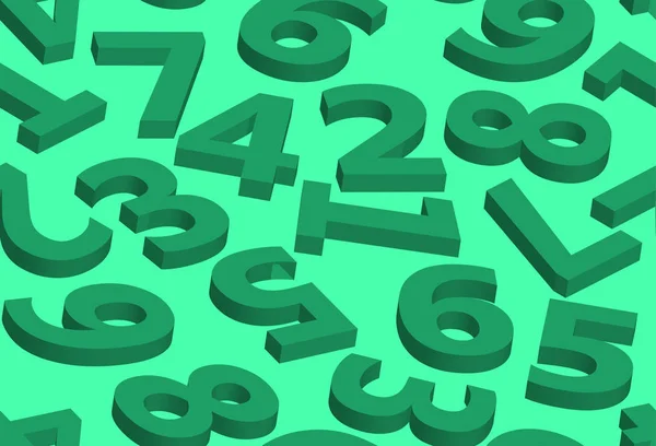 Бесшовные номера шаблонов в зеленом цвете — стоковый вектор