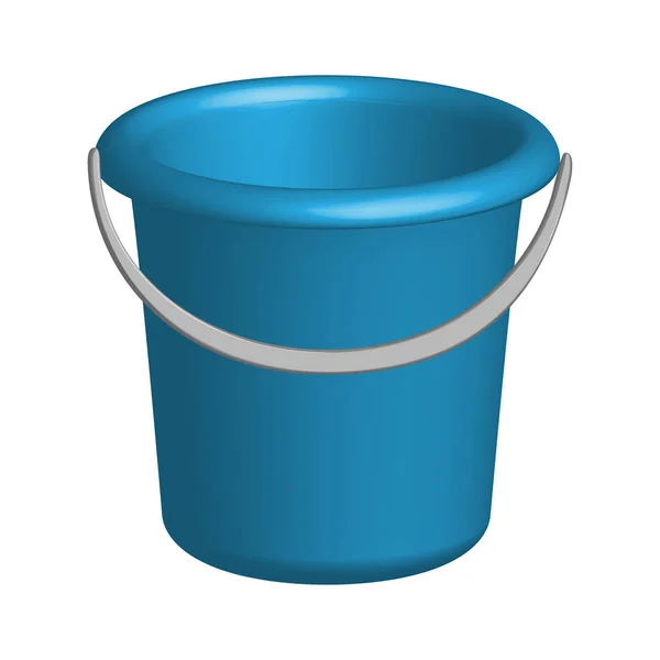 Object plastic bucket in 3D — Stock Vector