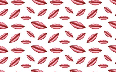 Dikişsiz desen parlak dudaklar beyaz