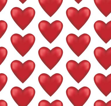 Seamless modeli kırmızı kalpler yuvarlak