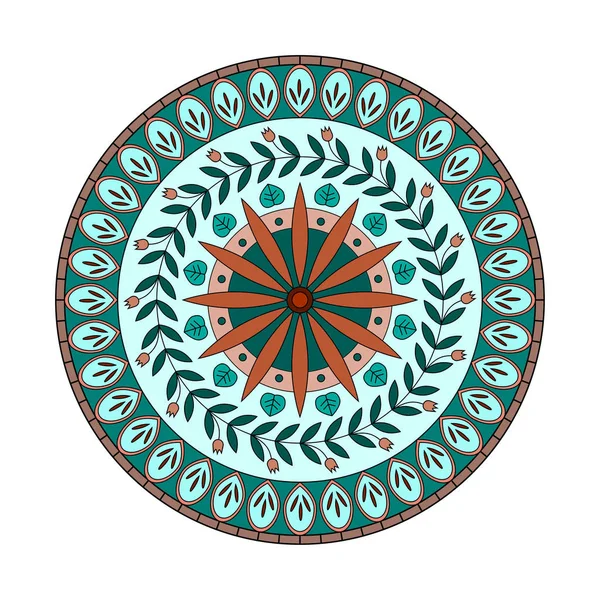 Mandala flores en colores — Archivo Imágenes Vectoriales