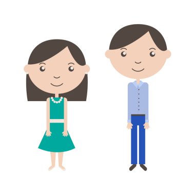 İnsanlar çift çizgi film, vektör