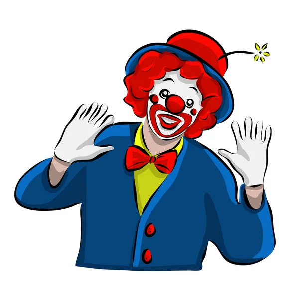 Hand Drawn Clown Icon Vector — Stock Vector