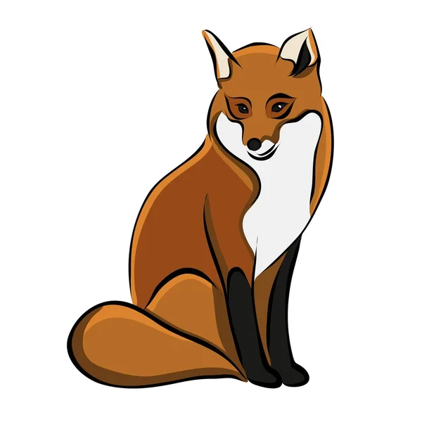 Hand Getekende Red Fox Vector — Stockvector