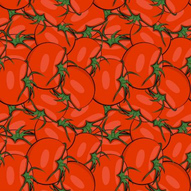 Dikişsiz desen elle çizilmiş domates, vektör