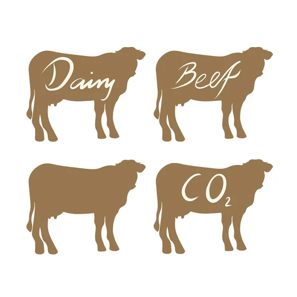 牛牛のシンボルのセット ベクトル — ストックベクタ
