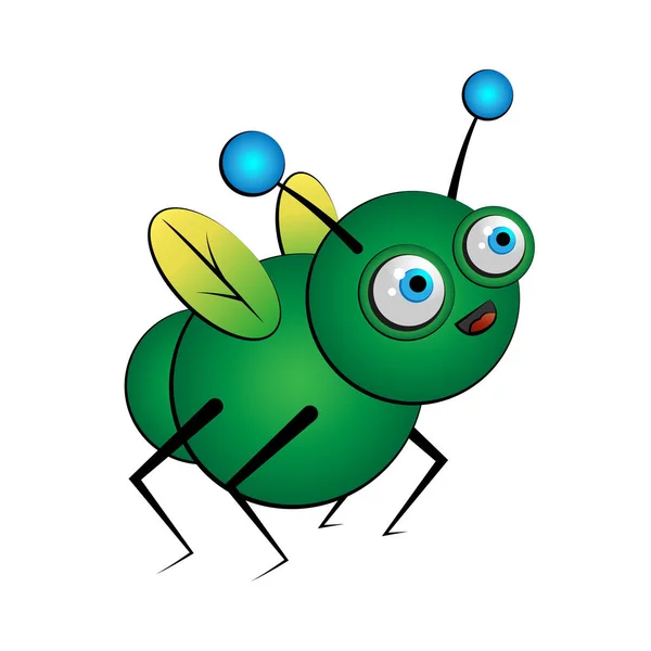 Fantasie Groene Bug Insect Vector — Stockvector