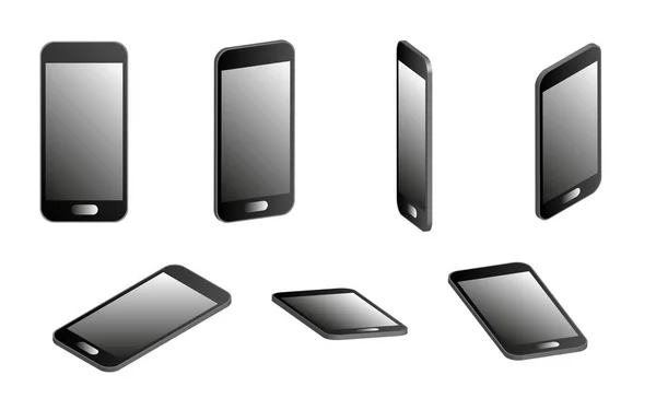 Ensemble Smartphones Vecteur — Image vectorielle