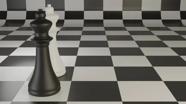 チェスボード上のゲーム3Dレンダリング — ストック写真