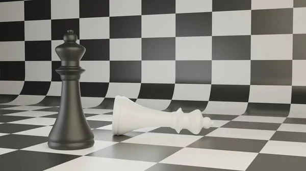 Success Winner Chess Game Rendering — Stock Photo, Image