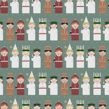 Noel 'de kusursuz desen Aziz Lucy, vektör